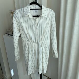 Stripped Linen Mini Dress
